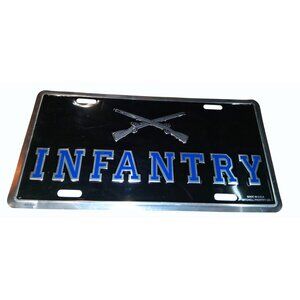 Infantry License Plate Cover Metal Standard Size By Mitchell Proffitt